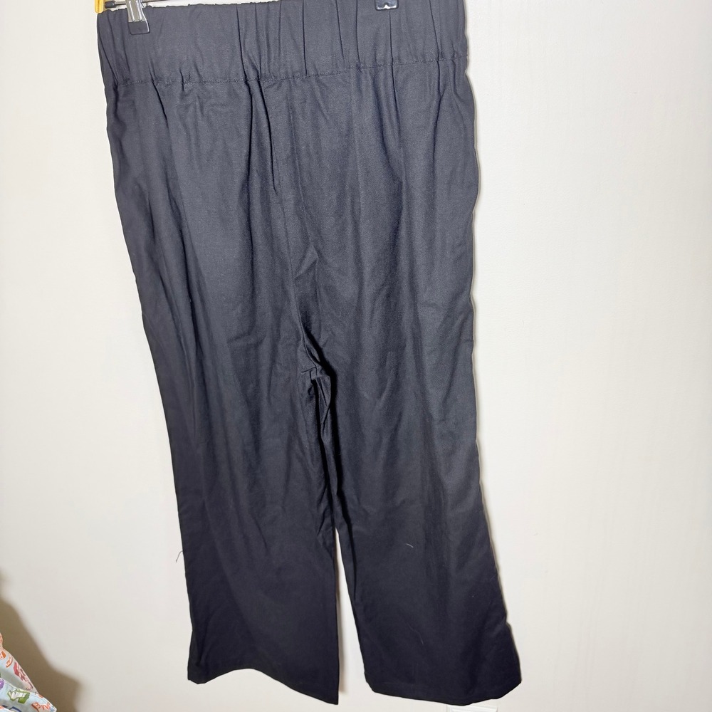 Kourt Black Two Piece Set Square Neck Crop Top and Wide Leg Pants NWT Size M - Picture 3 of 13